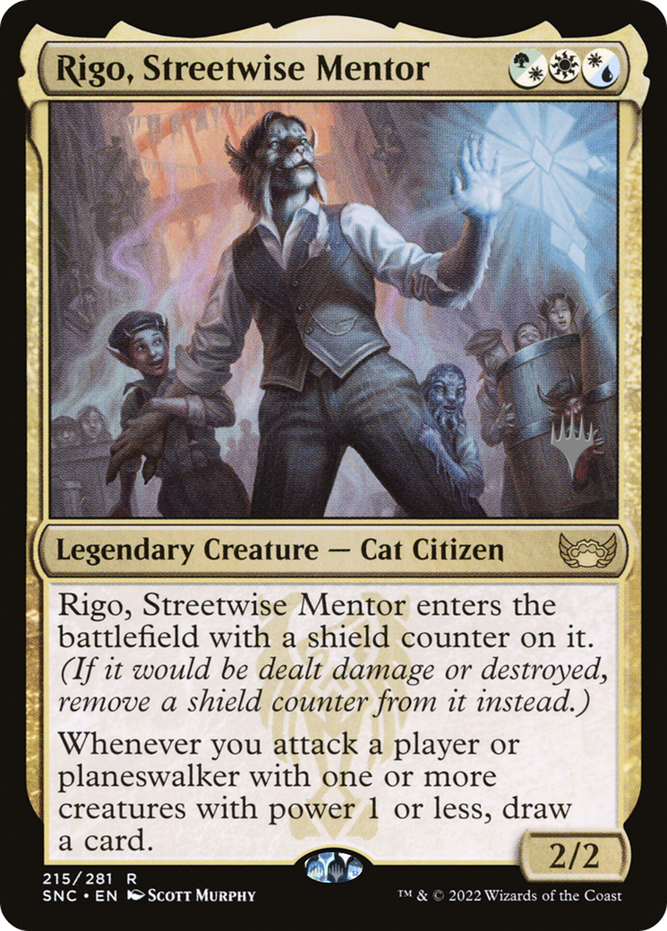 Rigo, Streetwise Mentor (PPSNC-215) [Promo Pack: Streets of New Capenna Promos] Foil