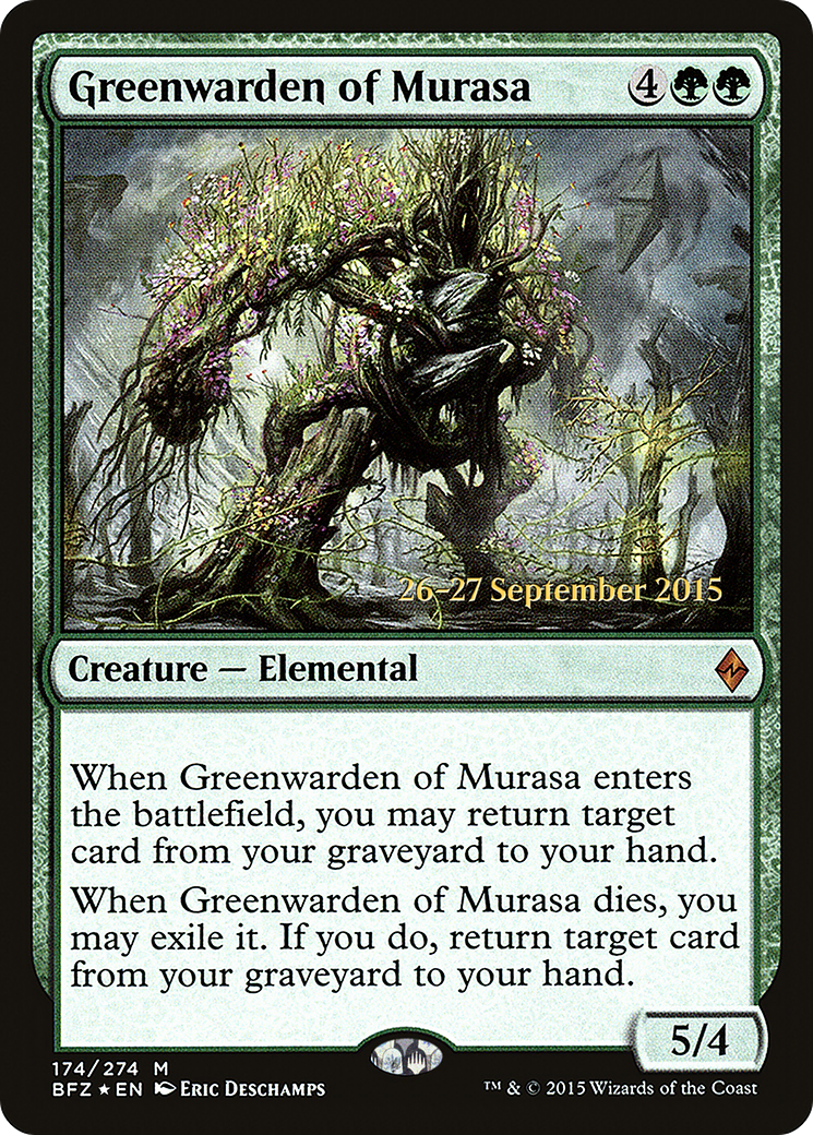 Greenwarden of Murasa (PRE-174S) [Battle for Zendikar Promos] Foil