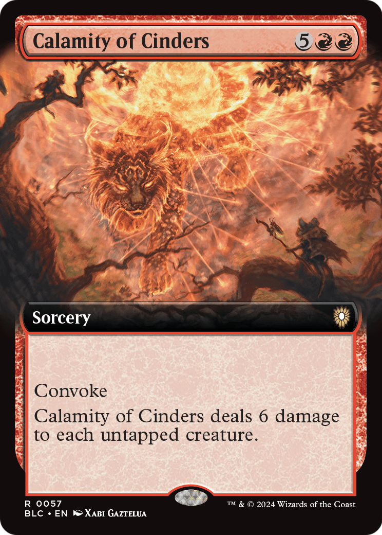 Calamity of Cinders (Extended Art) (BLC-057) [Bloomburrow Commander]