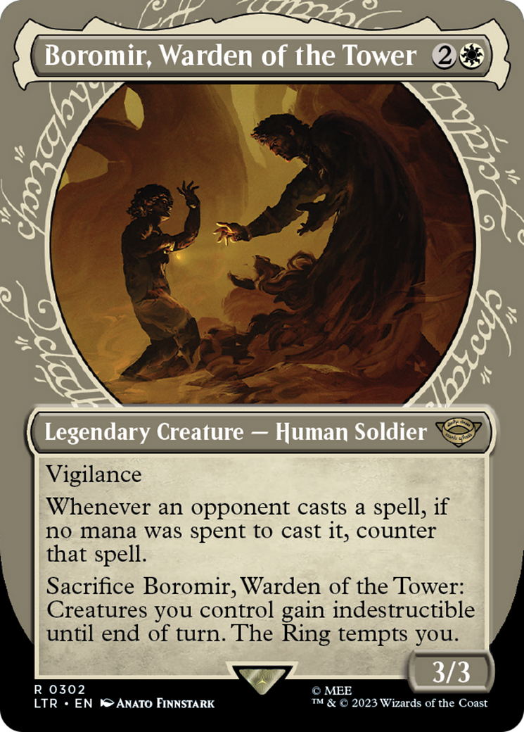 Boromir, Warden of the Tower (Showcase) (LTR-302) (Borderless) [The Lord of the Rings: Tales of Middle-earth]
