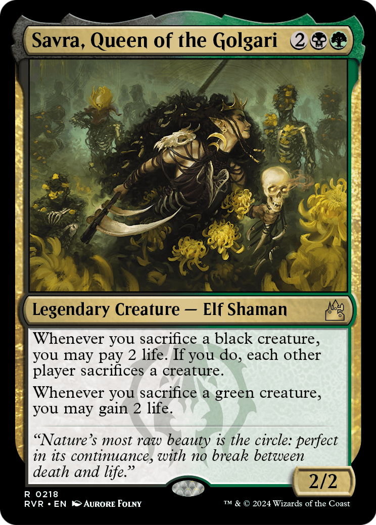Savra, Queen of the Golgari (RVR-218) [Ravnica Remastered]