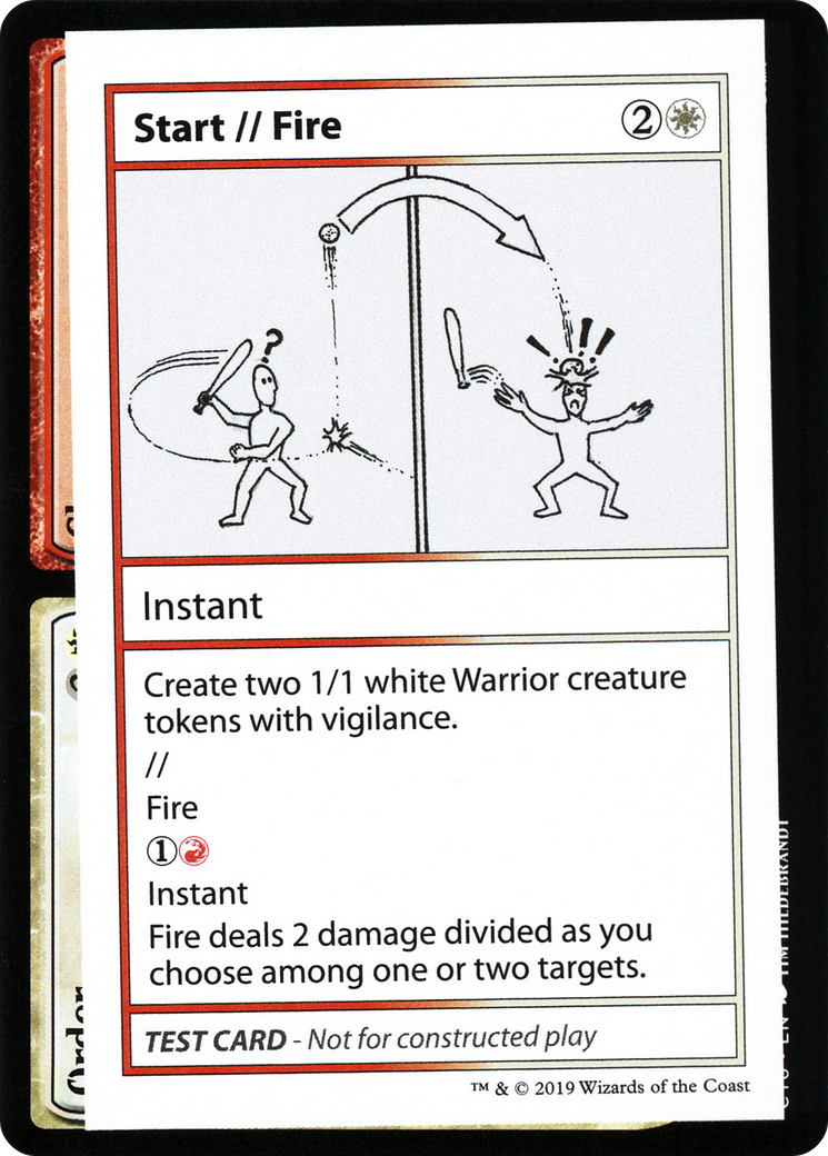 Start // Fire (No PW Symbol) [Mystery Booster Playtest Cards 2021]