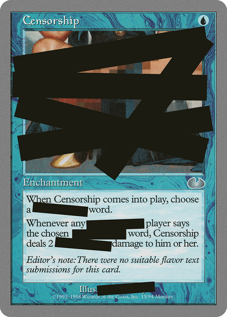Censorship (UGL-015) [Unglued]