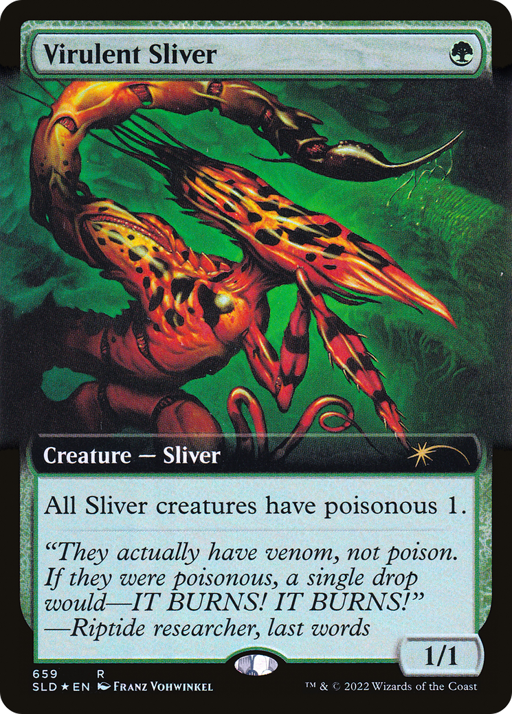 Virulent Sliver (Extended Art) (SLD-659) [Secret Lair Drop] Foil