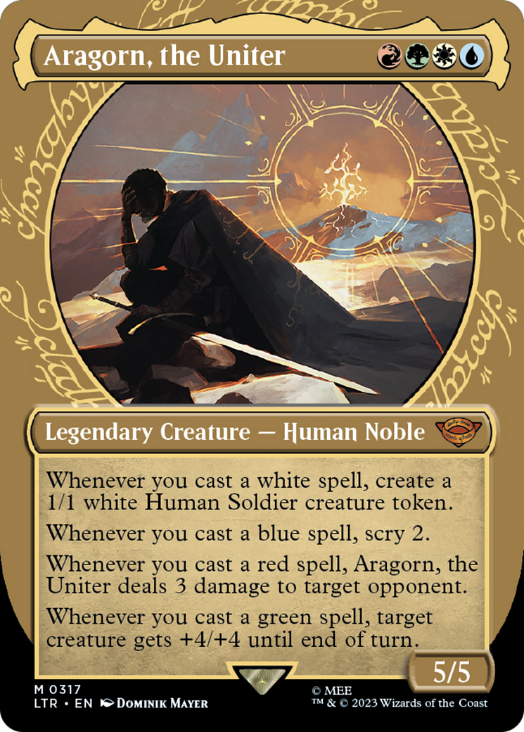 Aragorn, the Uniter (Showcase) (LTR-317) (Borderless) [The Lord of the Rings: Tales of Middle-earth] Foil