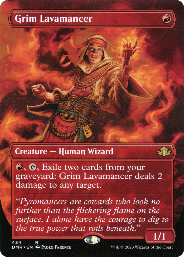 Grim Lavamancer (Borderless) (DMR-434) [Dominaria Remastered] Foil