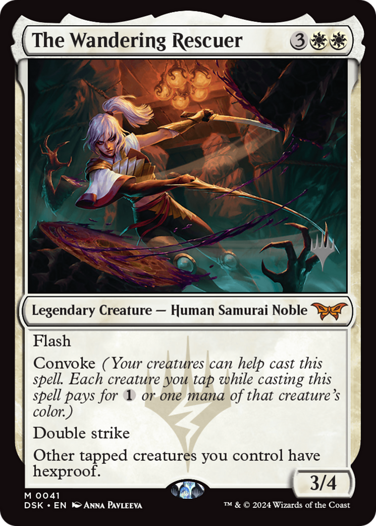 The Wandering Rescuer (PPDSK-041) [Promo Pack: Duskmourn: House of Horror Promos] Foil