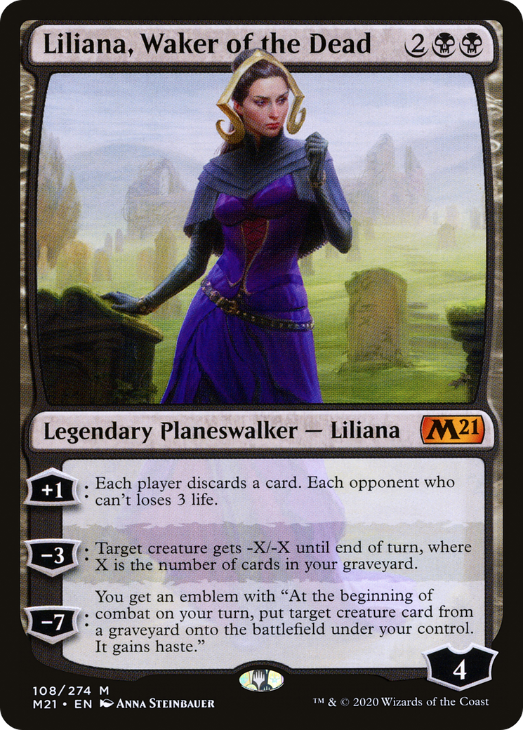 Liliana, Waker of the Dead (M21-108) [Core Set 2021] Foil