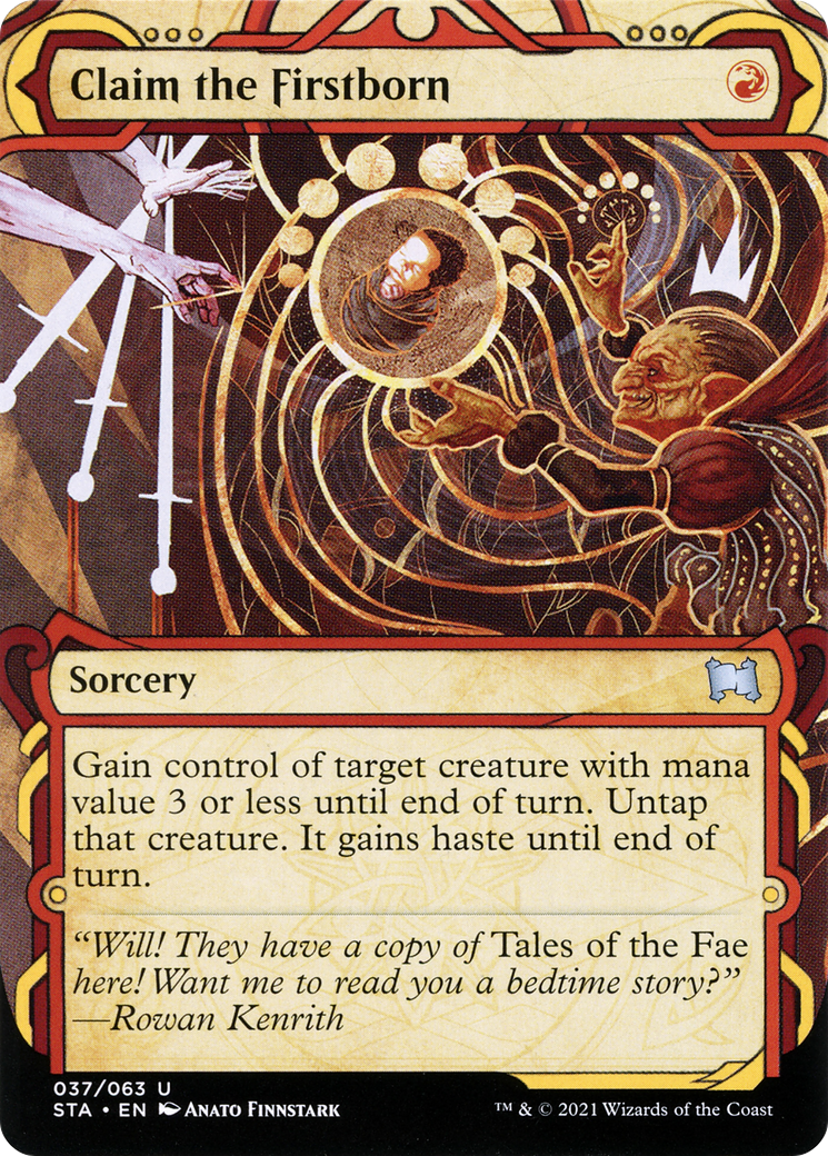 Claim the Firstborn (STA-037) (Showcase) (Borderless) [Strixhaven Mystical Archive] Foil