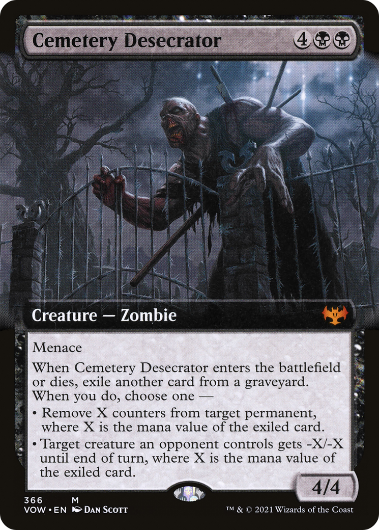 Cemetery Desecrator (Extended Art) (VOW-366) [Innistrad: Crimson Vow] Foil