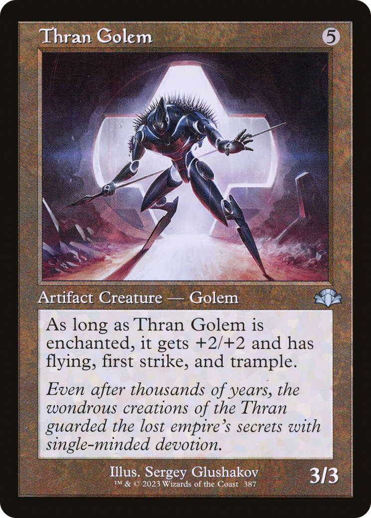 Thran Golem (Retro Frame) (DMR-387) [Dominaria Remastered] Foil