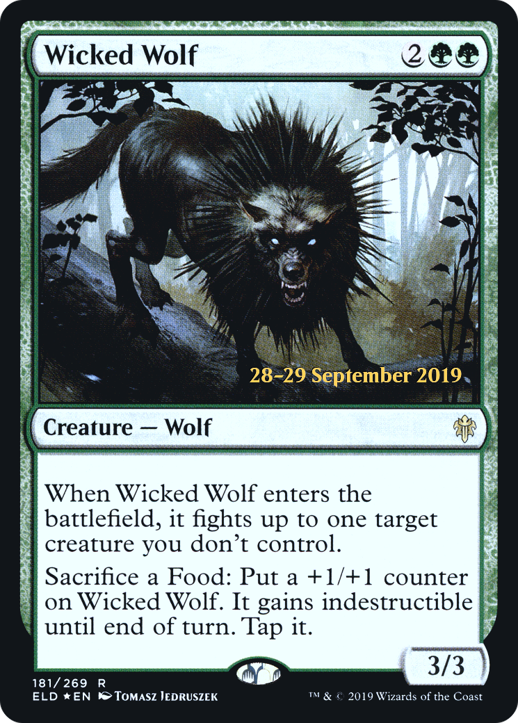 Wicked Wolf (PRE-181S) [Throne of Eldraine Promos] Foil