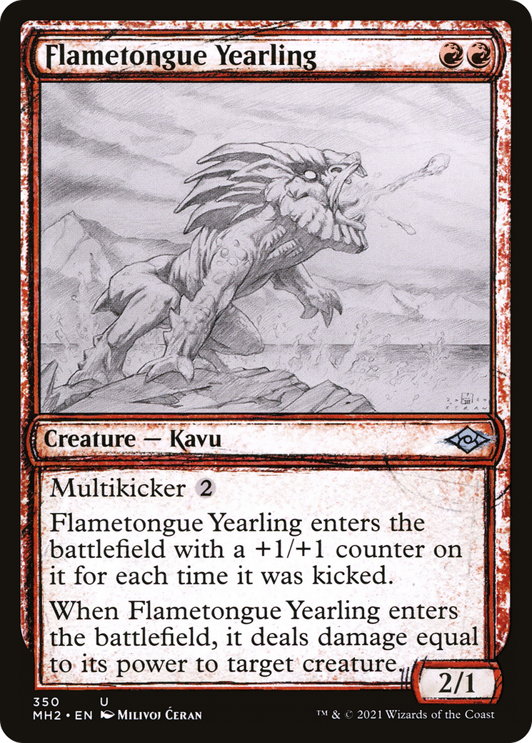 Flametongue Yearling (Showcase) (MH2-350) [Modern Horizons 2] Foil