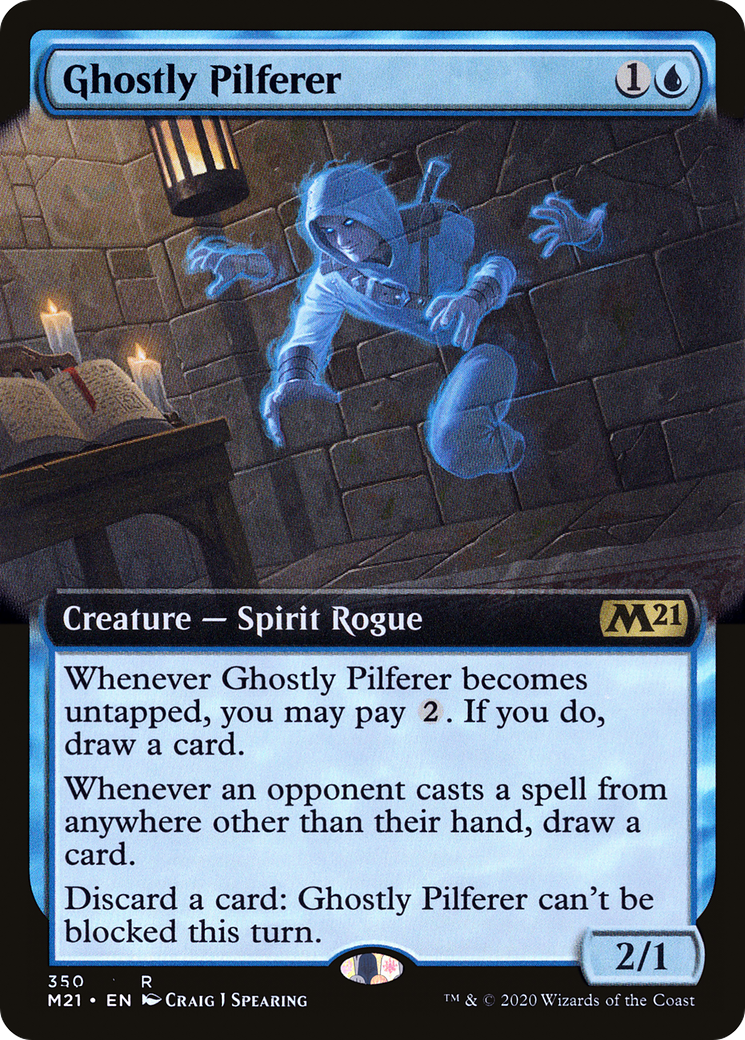 Ghostly Pilferer (Extended Art) (M21-350) [Core Set 2021] Foil