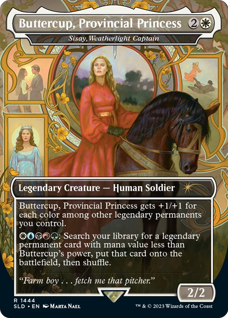 Buttercup, Provincial Princess - Sisay, Weatherlight Captain (SLD-1444) (Borderless) [Secret Lair Drop] Foil