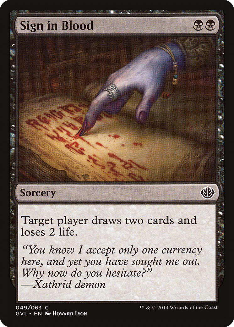 Sign in Blood [Duel Decks Anthology: Garruk vs. Liliana]