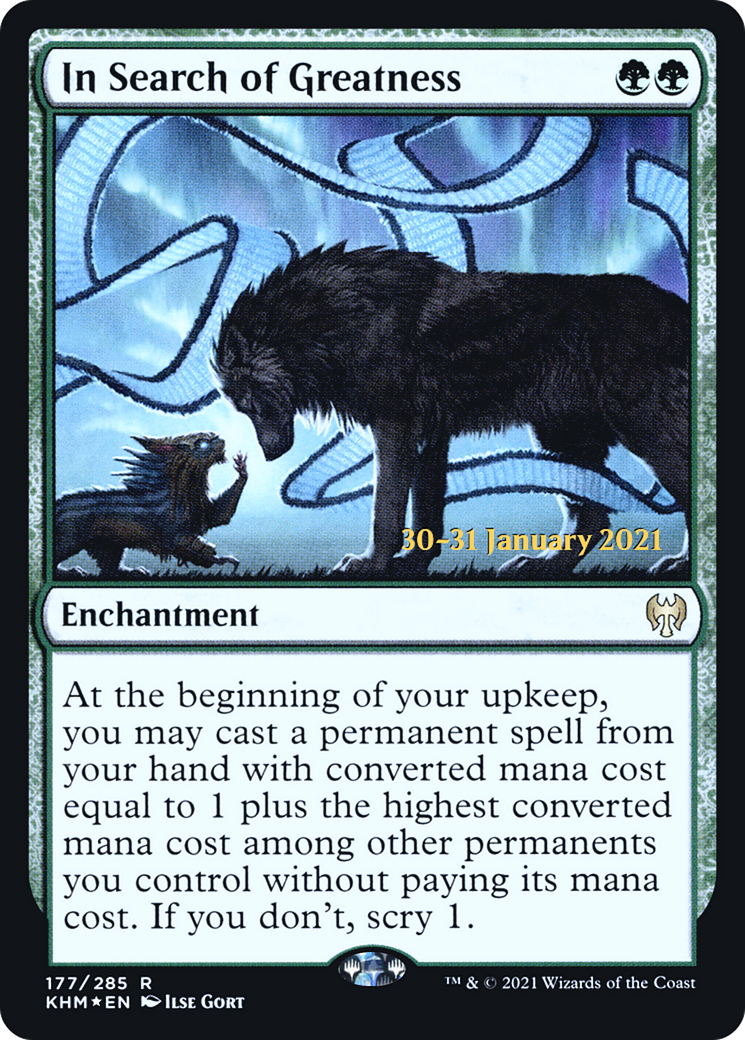 In Search of Greatness (PRE-177S) [Kaldheim Promos] Foil