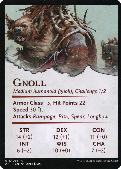 Gnoll Hunter // Gnoll Hunter (AAFR-011) (Borderless) [Adventures in the Forgotten Realms Art Series] Foil