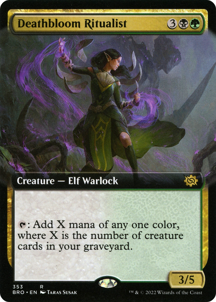 Deathbloom Ritualist (Extended Art) (BRO-353) [The Brothers' War] Foil