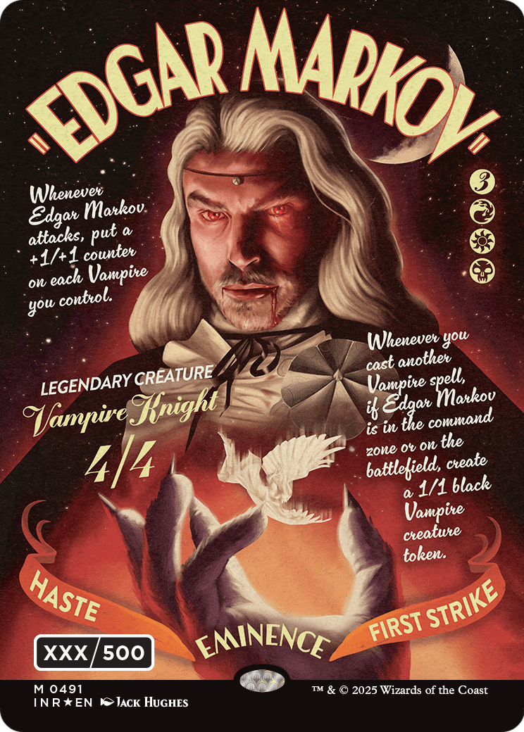 Edgar Markov (Showcase) (Serial Numbered) (Double Rainbow Foil) (INR-491) (Borderless) [Innistrad Remastered] Foil
