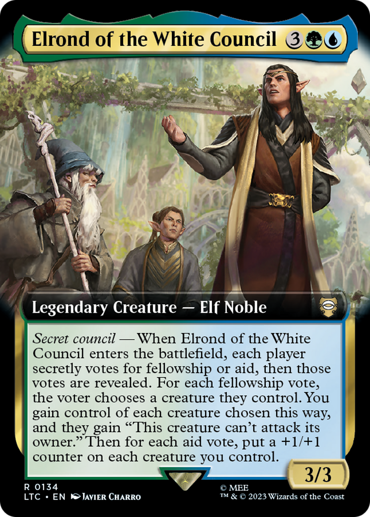 Elrond of the White Council (Extended Art) (LTC-134) [Tales of Middle-earth Commander] Foil