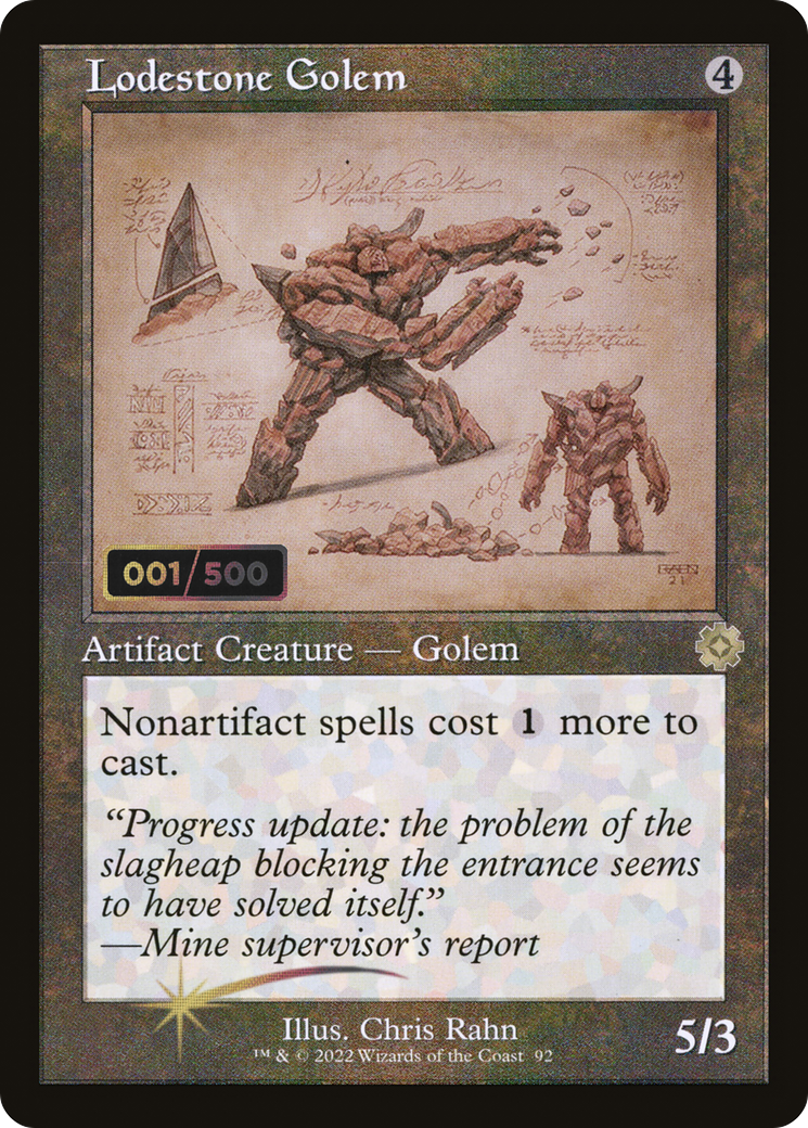 Lodestone Golem (Schematic) (Serial Numbered) (BRR-092) [The Brothers' War Retro Artifacts] Foil