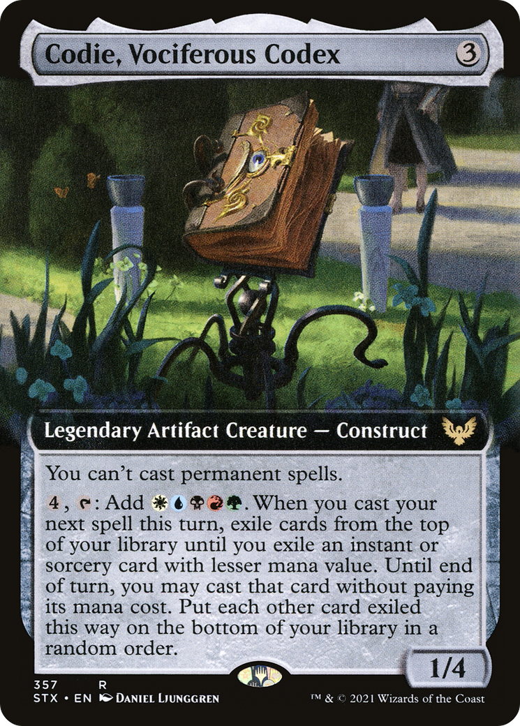 Codie, Vociferous Codex (Extended Art) (STX-357) [Strixhaven: School of Mages] Foil