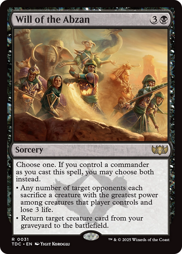 Will of the Abzan (TDC-031) [Commander: Tarkir: Dragonstorm]