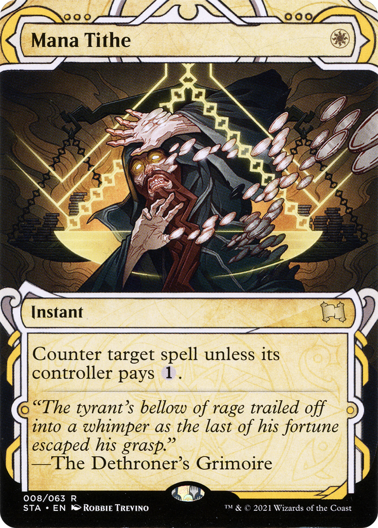 Mana Tithe (STA-008) (Showcase) (Borderless) [Strixhaven Mystical Archive] Foil