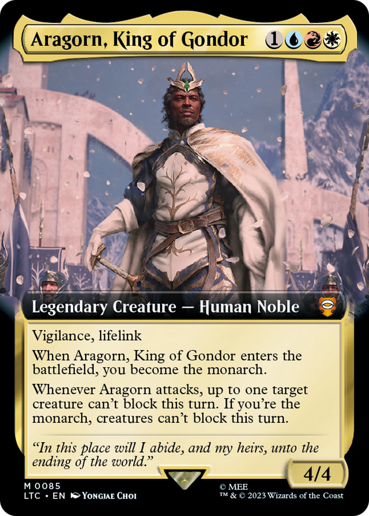 Aragorn, King of Gondor (Extended Art) (LTC-085) [Tales of Middle-earth Commander] Foil