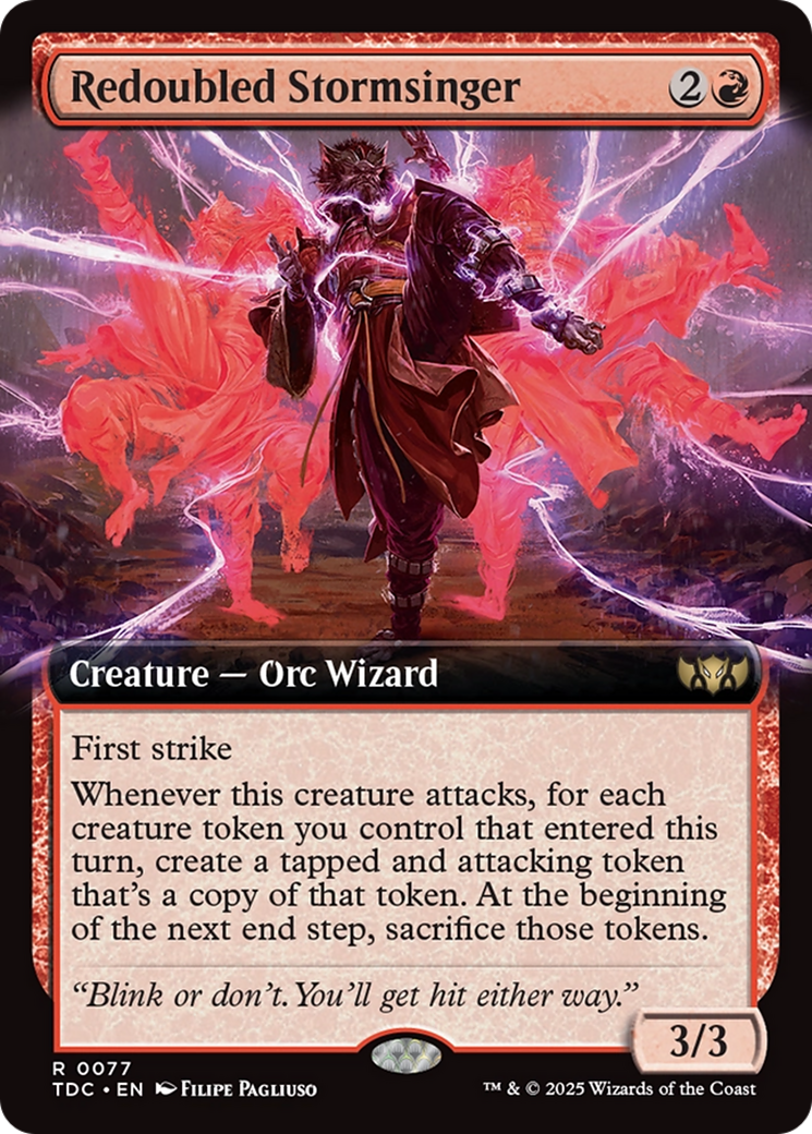 Redoubled Stormsinger (Extended Art) (TDC-077) [Commander: Tarkir: Dragonstorm]