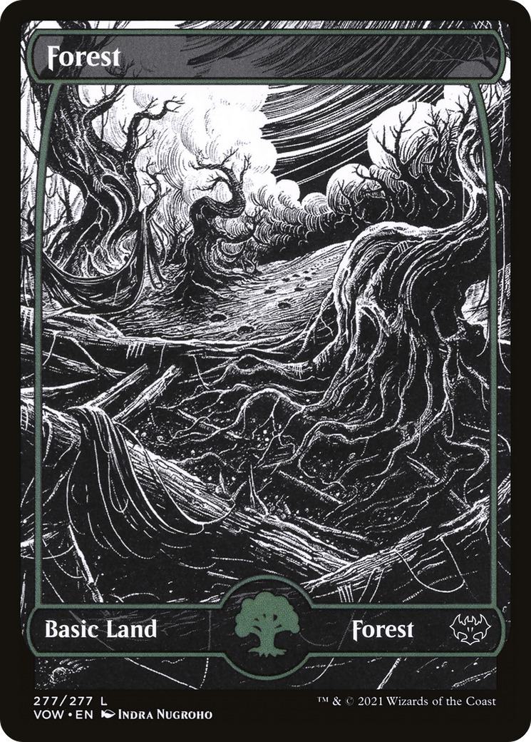 Forest (VOW-277) (Showcase) [Innistrad: Crimson Vow] Foil