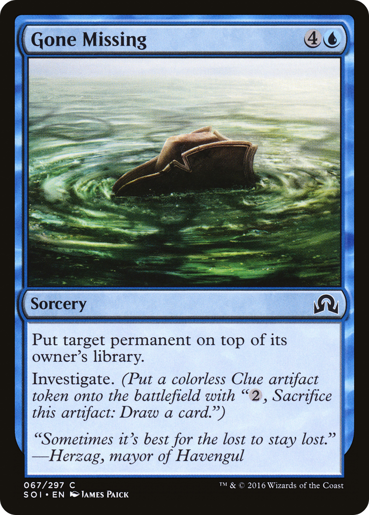 Gone Missing (SOI-067) [Shadows over Innistrad] Foil