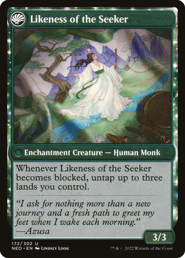 Azusa's Many Journeys (NEO-172) [Kamigawa: Neon Dynasty] Foil