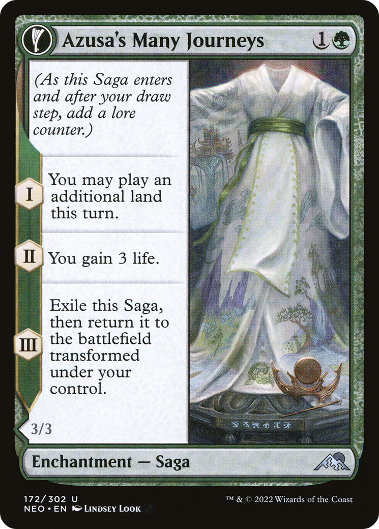 Azusa's Many Journeys (NEO-172) [Kamigawa: Neon Dynasty] Foil