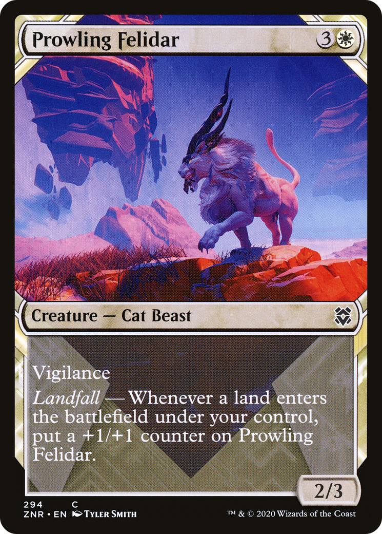 Prowling Felidar (Showcase) (ZNR-294) [Zendikar Rising] Foil