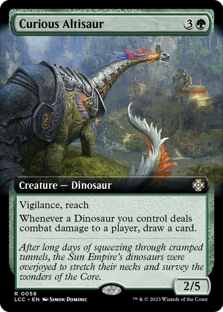 Curious Altisaur (Extended Art) (LCC-058) [The Lost Caverns of Ixalan Commander]