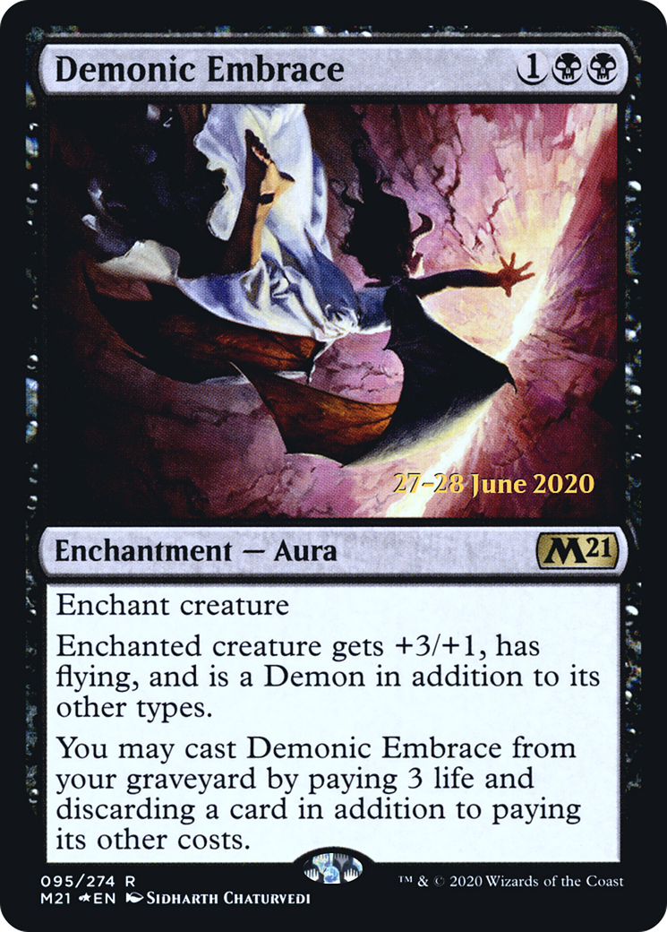 Demonic Embrace (PRE-95S) [Core Set 2021 Promos] Foil