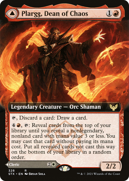 Plargg, Dean of Chaos (Extended Art) (STX-328) [Strixhaven: School of Mages]