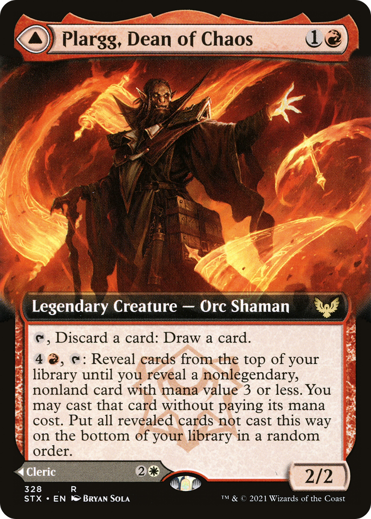 Plargg, Dean of Chaos (Extended Art) (STX-328) [Strixhaven: School of Mages] Foil