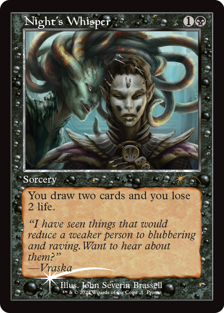 Night's Whisper (Retro Frame) (OHP-001) [Wizards Play Network 2024] Foil