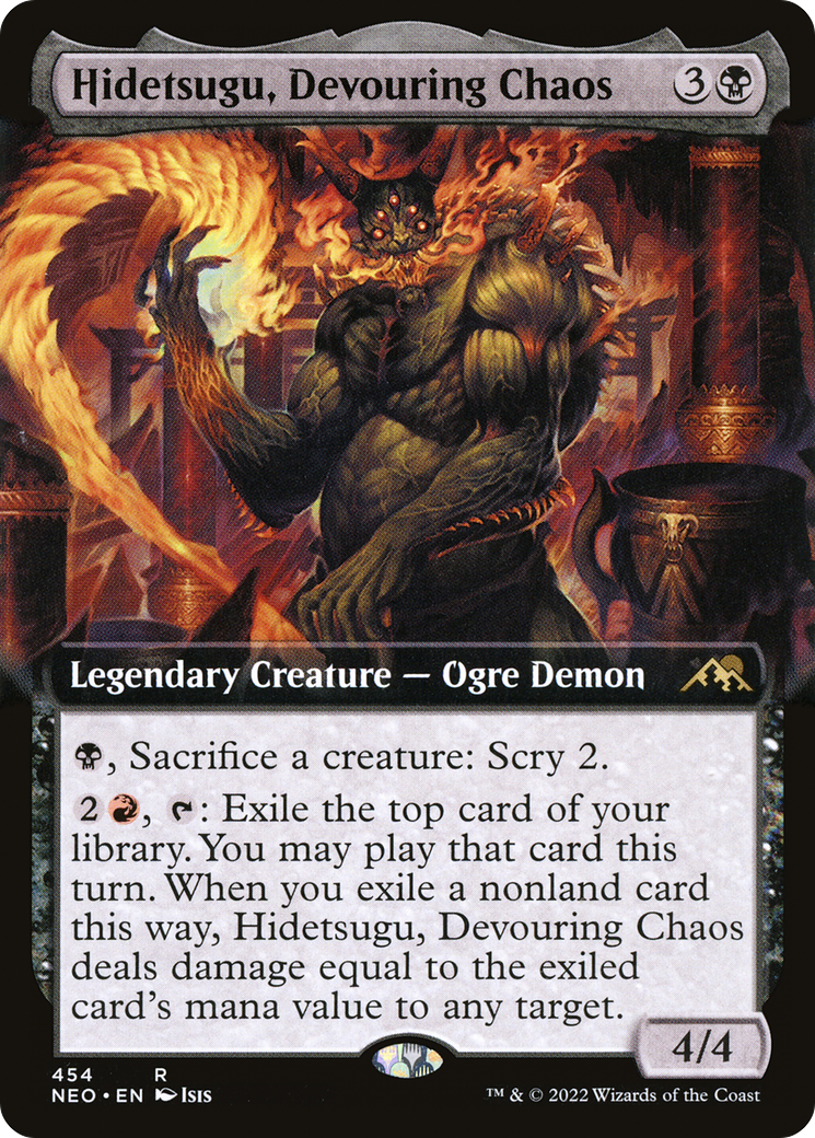 Hidetsugu, Devouring Chaos (Extended Art) (NEO-454) [Kamigawa: Neon Dynasty]