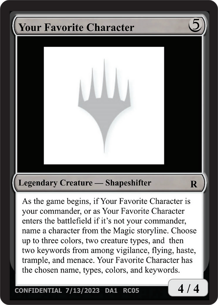 Your Favorite Character [Unknown Event]