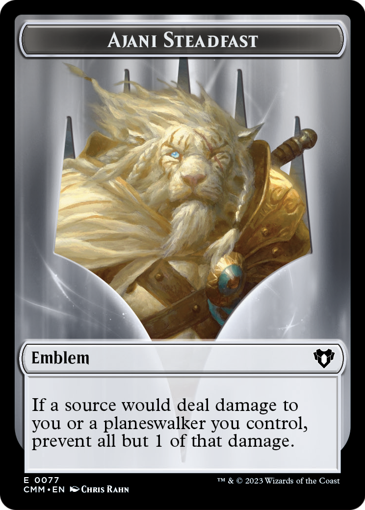 Ajani Steadfast Emblem (TCMM-077) [Commander Masters Tokens]