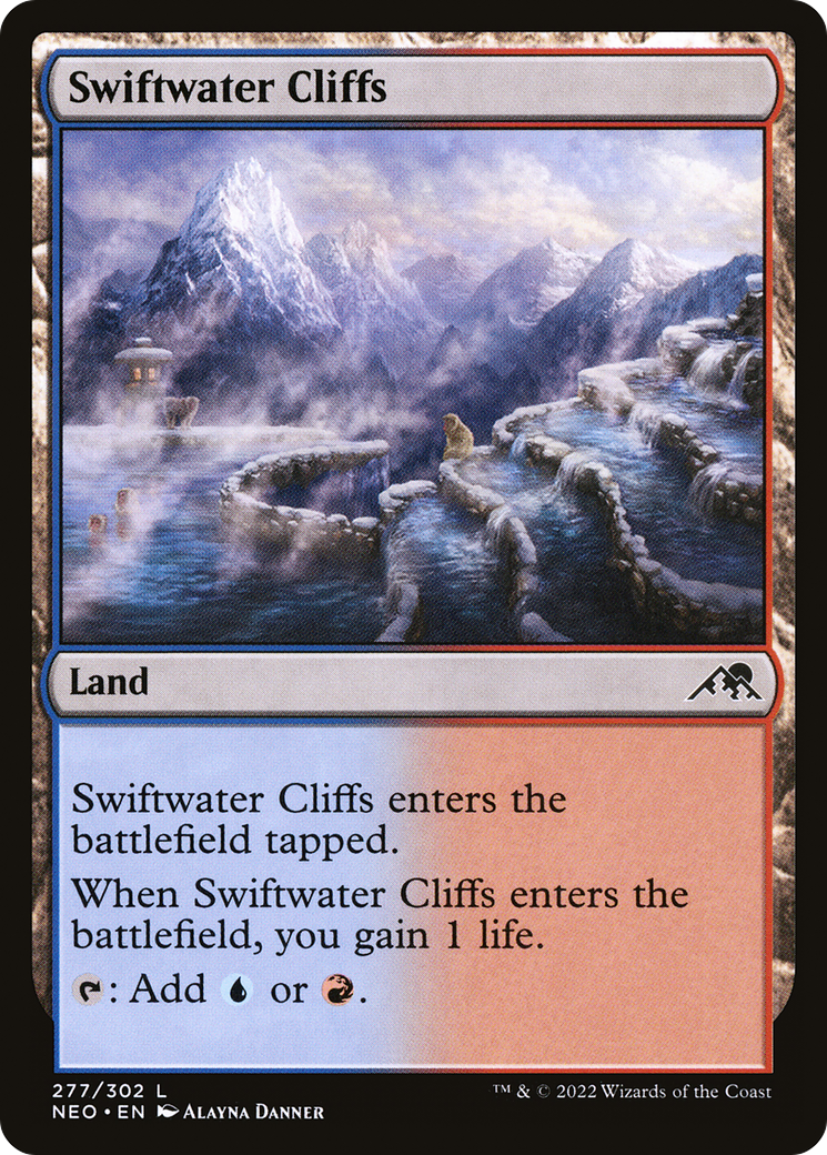 Swiftwater Cliffs (NEO-277) [Kamigawa: Neon Dynasty] Foil