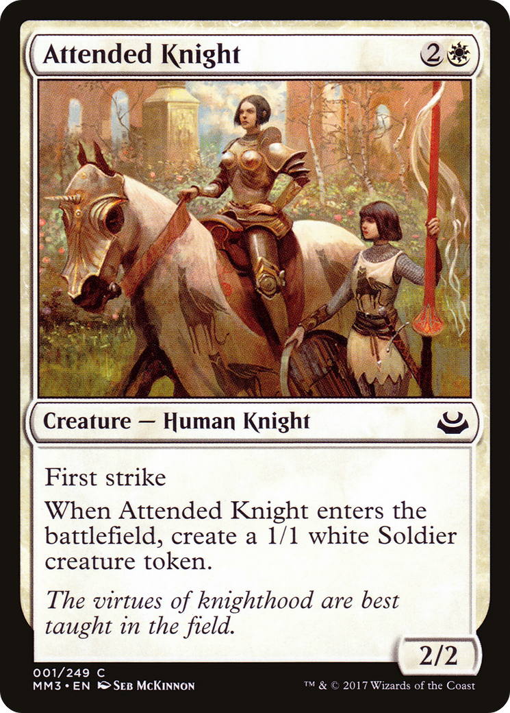 Attended Knight (MM3-001) [Modern Masters 2017] Foil