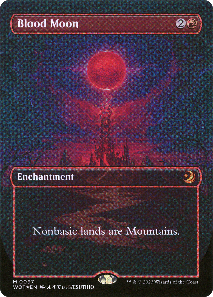 Blood Moon (Anime Borderless) (Confetti Foil) (WOT-097) [Wilds of Eldraine: Enchanting Tales] Foil