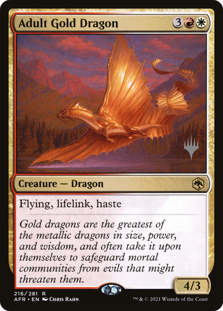 Adult Gold Dragon (PPAFR-216) [Promo Pack: Adventures in the Forgotten Realms Promos] Foil