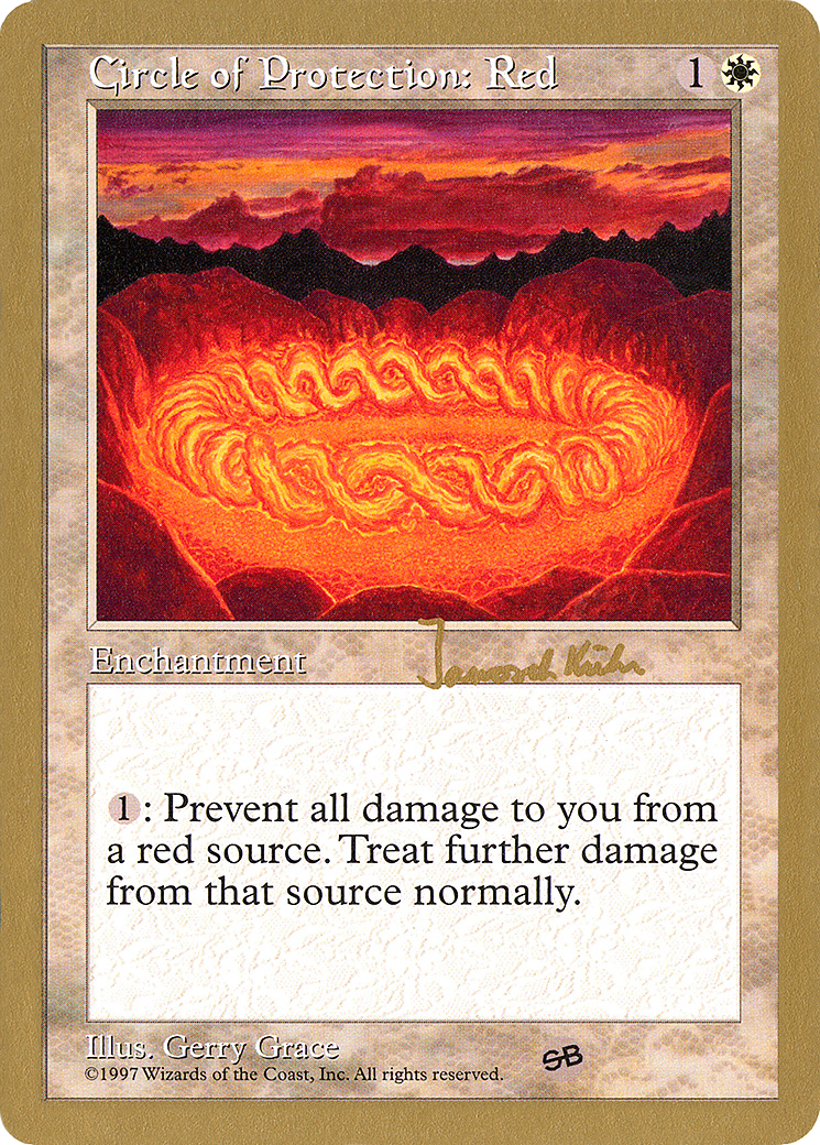 Circle of Protection: Red - 1997 Janosch Kuhn (5ED) (SB) [World Championship Decks 1997]