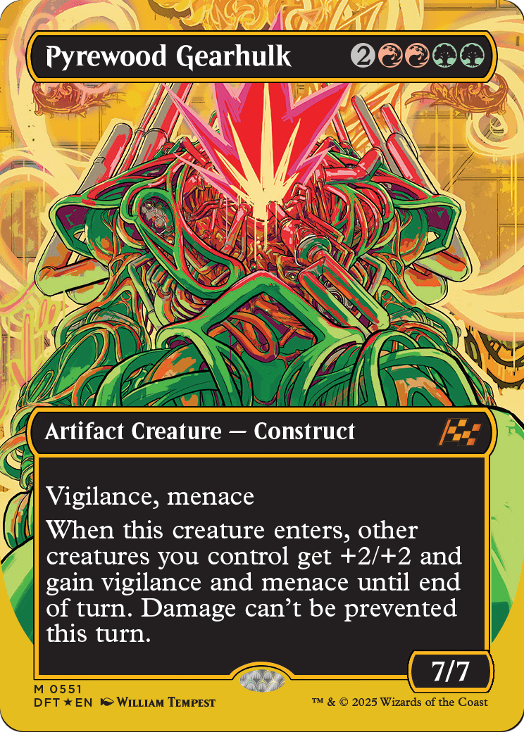 Pyrewood Gearhulk (Borderless) (First-Place Foil) (DFT-551) [Aetherdrift] Foil